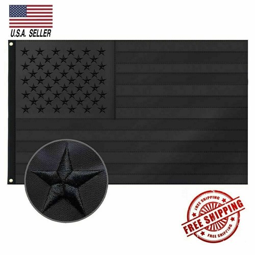 Bandiera americana nera 12x18