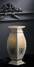 Colonna capitello alzatina h90 ceramica avorio oro portaoggetti portavaso vi09