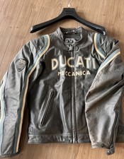 Autentica giacca moto in pelle Ducati Meccanica vintage taglia 50 Medium/L