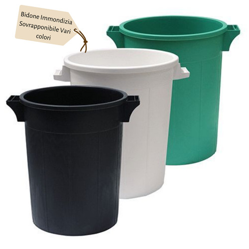 Bidone plastica nero - bidone,