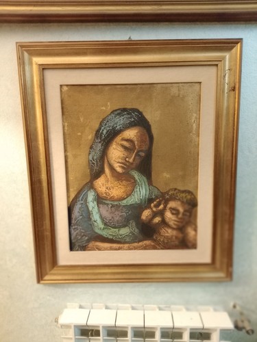 Quadro olio tela madonna - olio,