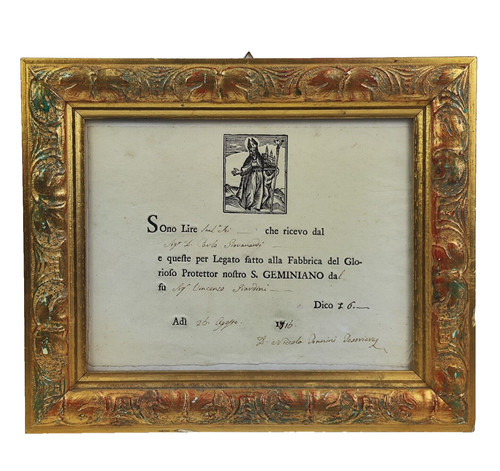 Antico quadro con manoscritto - antico,