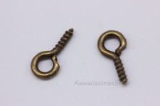 100pz Gancio a vite con occhiello per creare bigiotteria colore bronzo