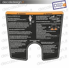 Adesivo avvertenze warning manubrio moto d'acqua Yamaha waverunner