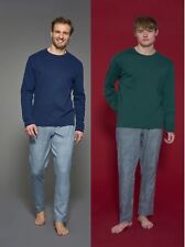 NUOVO PIGIAMA UOMO COTONE 100% INTERLOCK INVERNALE GIROCOLLO MANICA LUNGA RAGNO