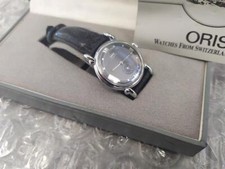 OROLOGIO ORIS UOMO CINTURINO IN PELLE NERA CRONOGRAFO 17 JEWELS GIOIELLO 