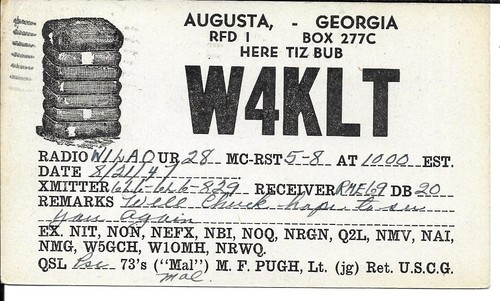 Scheda radio qsl 1947 augusta - qsl,