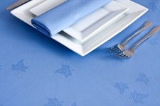 Tovaglioli e tovaglie blu