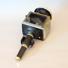 ANTICO FANALE LANTERNA A OLIO PETROLIO DA CARROZZA COMPLETA restaurata