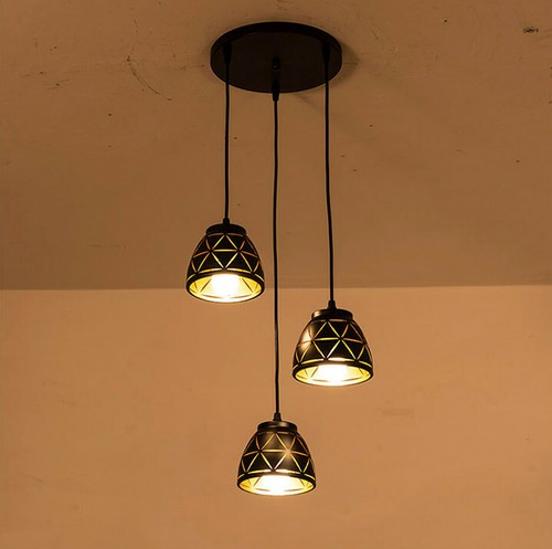 Lampadario coppe nero - coppe,