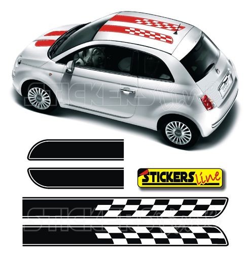 Adesivi fiat 500 - adesivi, tetto