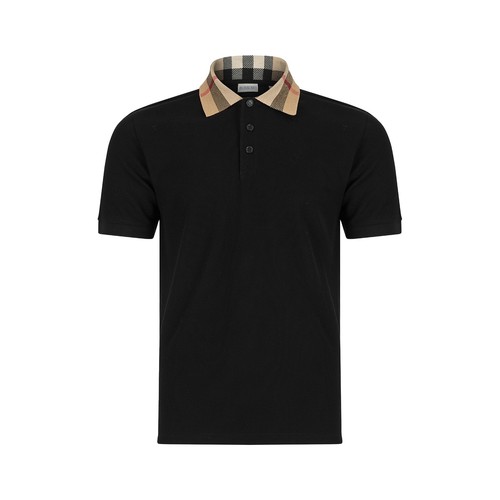 Polo burberry check cody - polo, nera