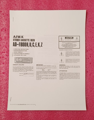 Cassettiera aiwa f800 - cassettiera, ad-f800