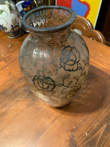 Vaso deco 1930 con decori - vaso,