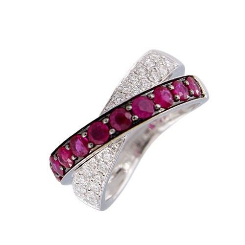 Anello veretta donna rubini - rubini, e