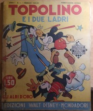 FUMETTO TOPOLINO "ALBO D'ORO" N.2 (TOPOLINO E I DUE LADRI), 1937