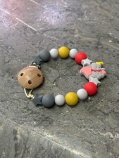 Catenella Porta Ciuccio Personalizzabile con Nome per Neonati e Dentizione Dumbo