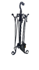 Set accessori per camino kit utensili trespolo ferro forgiato stufa fuoco drago