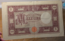 1943 Italy 1000 Lire Banknote