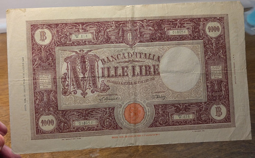 1943 italy 1000 - 1000, lire