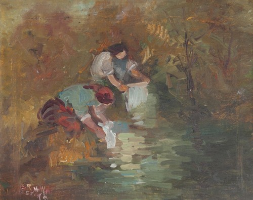 Lavandaie quadro dipinto - lavandaie,
