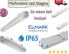 PLAFONIERA STAGNA COMPLETA DI TUBO LED NEON T8 60-120-150 CM 220V ESTERNO IP65