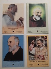 Santino Reliquia SAN PIO DA PIETRELCINA carta sacra Ex Indumentis lotto 4 pezzi