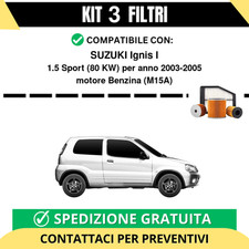 Kit 3 Filtri Tagliando per SUZUKI Ignis I 1.5 Sport 80 kw Benzina 2003-2005