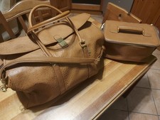 Borsone/Valigia 60×30×40 e Beauty Case  Artigianale vintage In Pelle Di Struzzo