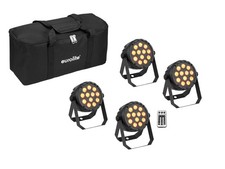 EUROLITE Set 4x LED PARTY Spot Silent RGB/WW con Softbag | Nuovo