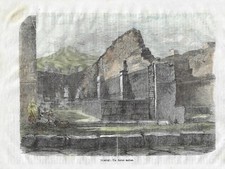 Stampa antica POMPEI SCAVI