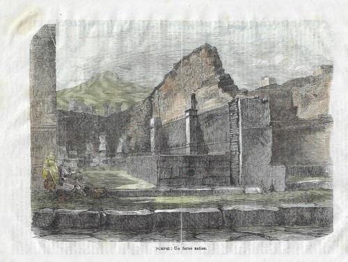 Stampa antica pompei scavi - pompei,
