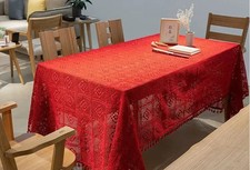 Tovaglia pizzo rosso - , scavata