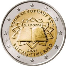 FINLANDIA 2007  50° TRATTATI DI ROMA 2 EURO FDC - IN CAPSULA PROTETTIVA
