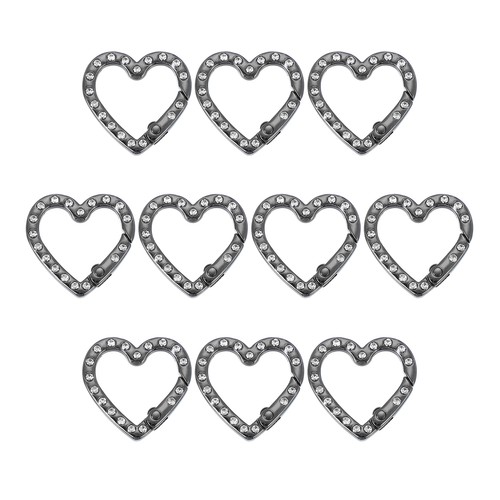 10pcs crystal heart keychain - crystal,