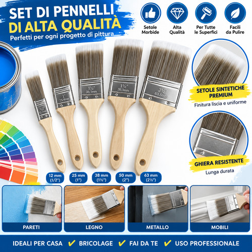 Set pennelli pittura vernice - 5,