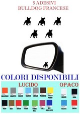 5 Adesivi BULLDOG FRANCESE specchietti vinile Camper Sticker Decal Animali auto