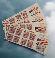 US FOREVER STAMP USA FLAG 2 FOGLI DA 20 (40 FRANCOBOLLI)