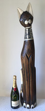 1 grande GATTO IN LEGNO