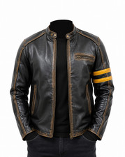 Giacca pelle uomo moto biker