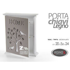 PORTACHIAVI CASSETTA APPENDI CHIAVI IN LEGNO DA PARETE HOME Cm 20 X 5,8 X 24 h