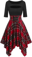 Abito Gotico Scozzese Nero