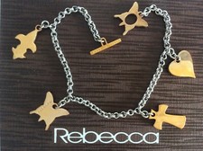 Bracciale vintage Rebecca 4 charms acciaio e bronzo, scatola&garanzia originali