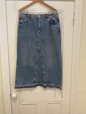 Maxi gonna lunga in denim M&S - blu medio - taglia 16 corta