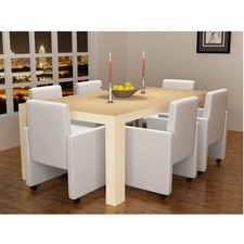Sedie da Pranzo 6 pz Bianche