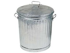 BIDONE IN LAMIERA ZINCATA CON COPERCHIO  lt.7 ø cm.23x27h.    XTRA