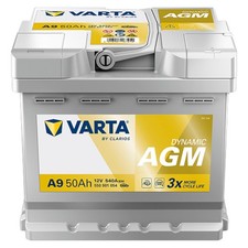 VARTA Batteria Avviamento Auto A9 50Ah 540A B13 DYNAMIC AGM - (207x175x190 mm)