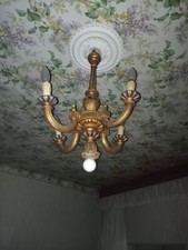 Lampadario in foglia d'oro