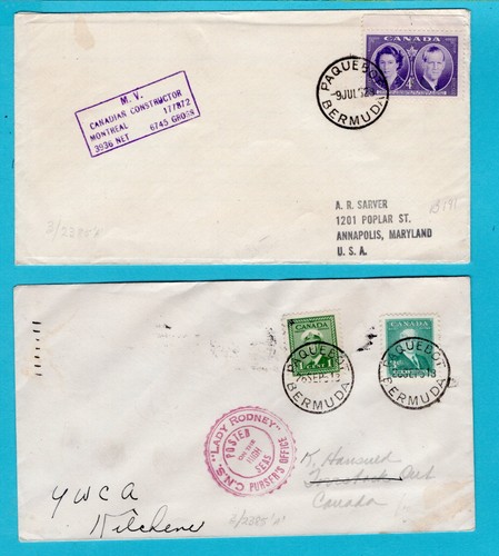 Canada ship covers 1951 - ship, 1951-52