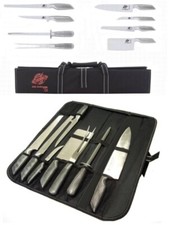 Coltelli/Coltello da cucina professionali in acciaio inox set 8 pezzi in custodi